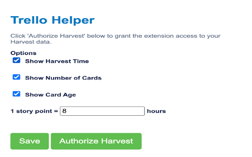 Harvest Board Helper  from Chrome web store to be run with OffiDocs Chromium online