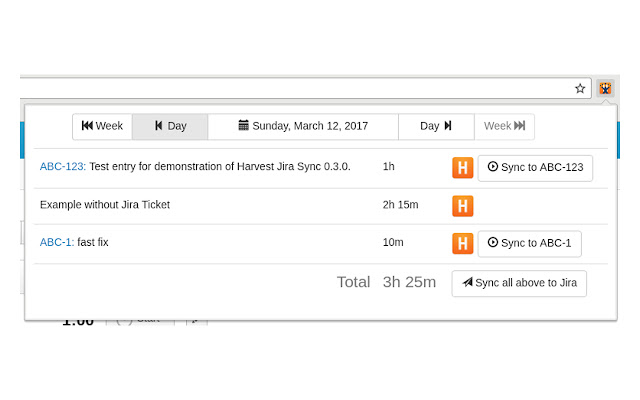 Harvest> JIRA Sync  from Chrome web store to be run with OffiDocs Chromium online