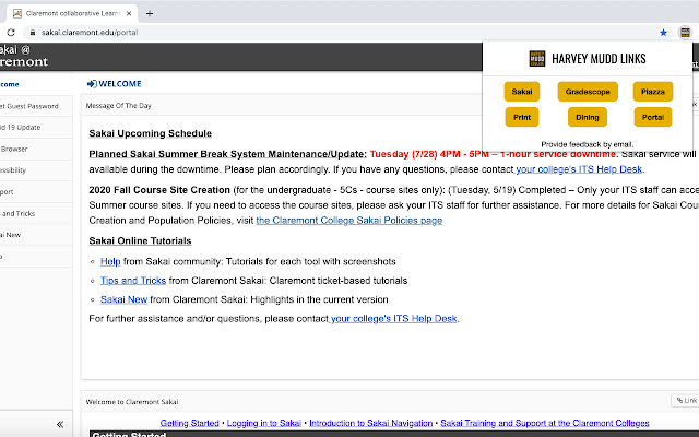 Harvey Mudd Links  from Chrome web store to be run with OffiDocs Chromium online