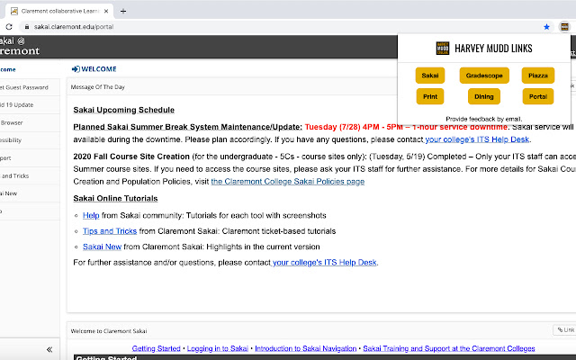 Harvey Mudd Links  from Chrome web store to be run with OffiDocs Chromium online