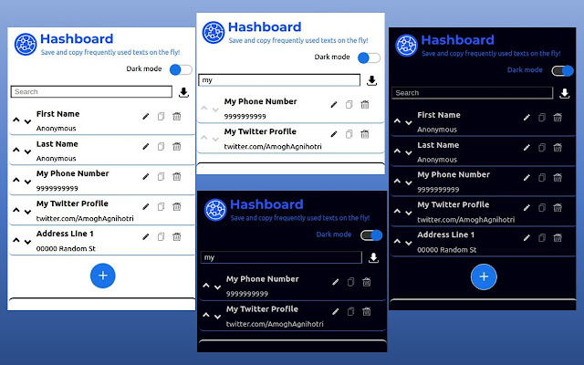 Hashboard  from Chrome web store to be run with OffiDocs Chromium online