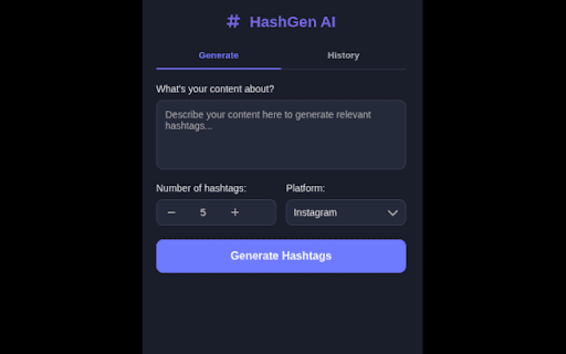 HashGen AI  from Chrome web store to be run with OffiDocs Chromium online