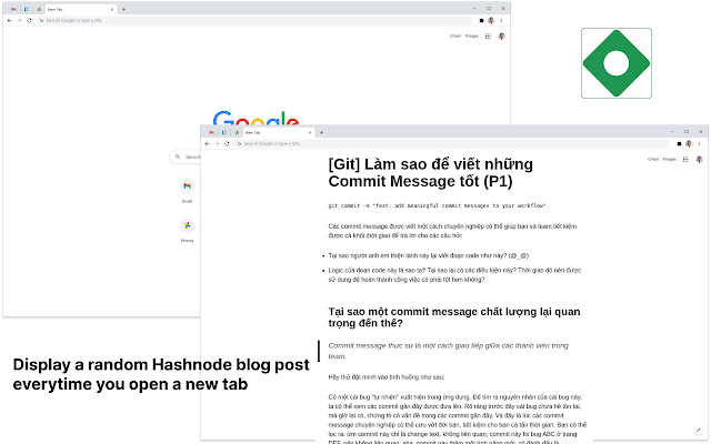 Hashnode new tab  from Chrome web store to be run with OffiDocs Chromium online