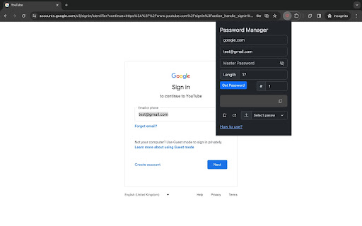 Hash Password Manager  from Chrome web store to be run with OffiDocs Chromium online