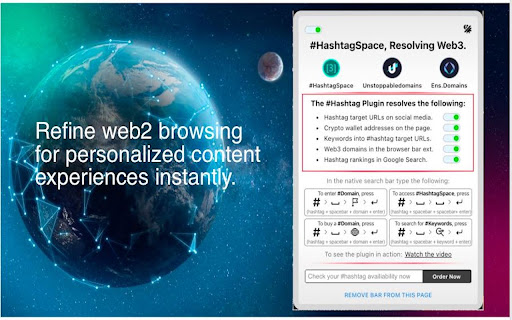 #HashtagSpace  from Chrome web store to be run with OffiDocs Chromium online