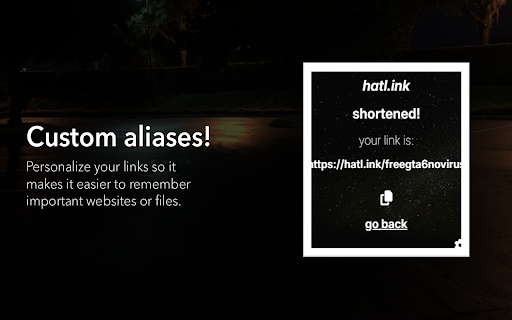hatl.ink URL Shortener  from Chrome web store to be run with OffiDocs Chromium online