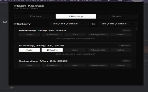 Hazri Namaz by Track Diary  from Chrome web store to be run with OffiDocs Chromium online