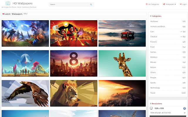 HD Wallpapers  from Chrome web store to be run with OffiDocs Chromium online