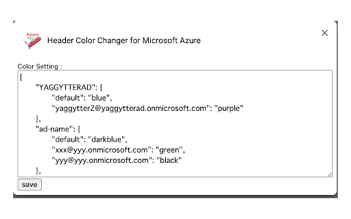 Header Color Changer for Microsoft Azure  from Chrome web store to be run with OffiDocs Chromium online