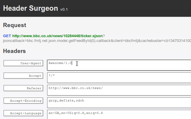 Header Surgeon  from Chrome web store to be run with OffiDocs Chromium online