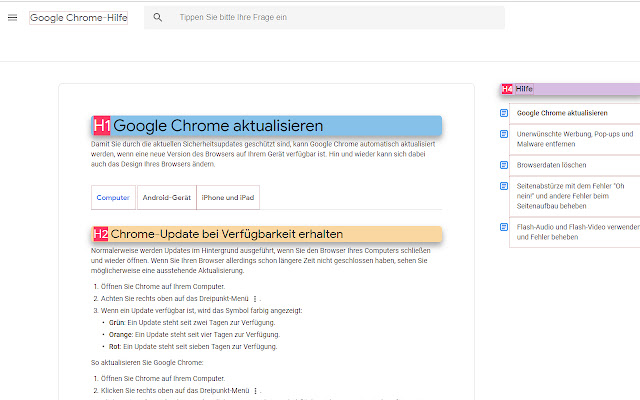 Heading Tag Markup  from Chrome web store to be run with OffiDocs Chromium online