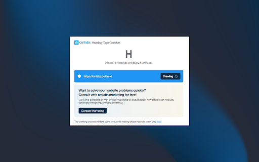 Heading Tags Checker cmlabs Tools  from Chrome web store to be run with OffiDocs Chromium online