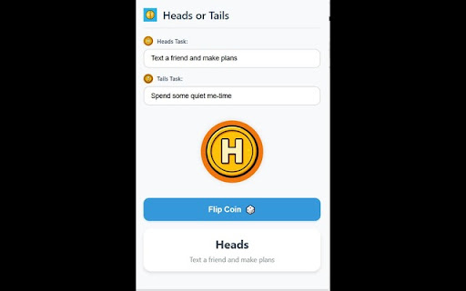 Heads or Tails  from Chrome web store to be run with OffiDocs Chromium online
