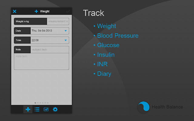 Health Balance  from Chrome web store to be run with OffiDocs Chromium online