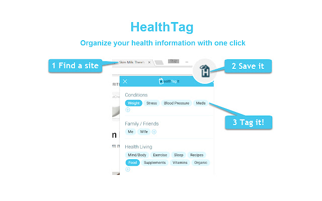 HealthTag  from Chrome web store to be run with OffiDocs Chromium online