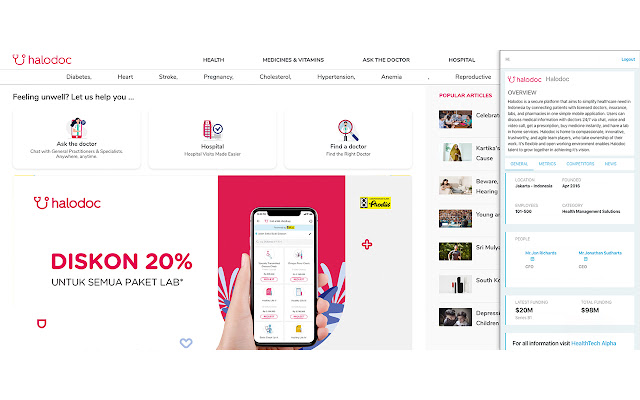 HealthTech Alpha  from Chrome web store to be run with OffiDocs Chromium online