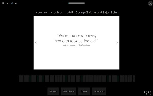 Hearken: Practice Language Understanding with Youtube Songs/Videos  from Chrome web store to be run with OffiDocs Chromium online