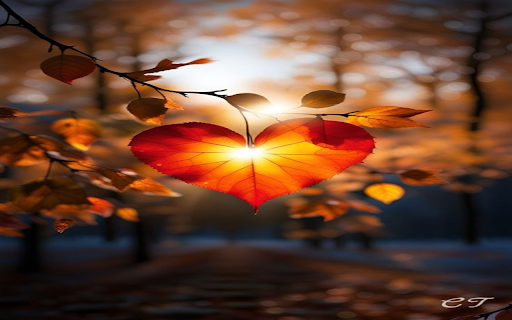 Heart shaped maple leaf wallpaper  from Chrome web store to be run with OffiDocs Chromium online