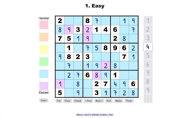 Heidis Infinite Sudoku  from Chrome web store to be run with OffiDocs Chromium online