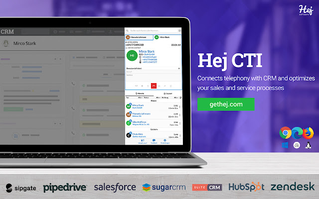 Hej CTI  from Chrome web store to be run with OffiDocs Chromium online