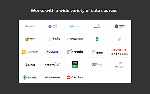 Helio SQL Query Assistant  from Chrome web store to be run with OffiDocs Chromium online