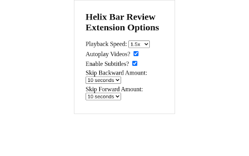 Helix Bar Review Extension  from Chrome web store to be run with OffiDocs Chromium online