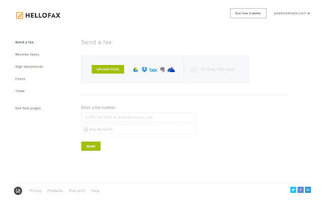 HelloFax  from Chrome web store to be run with OffiDocs Chromium online