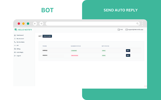 Hellonotify Whatsapp Chatbot  Sender  from Chrome web store to be run with OffiDocs Chromium online