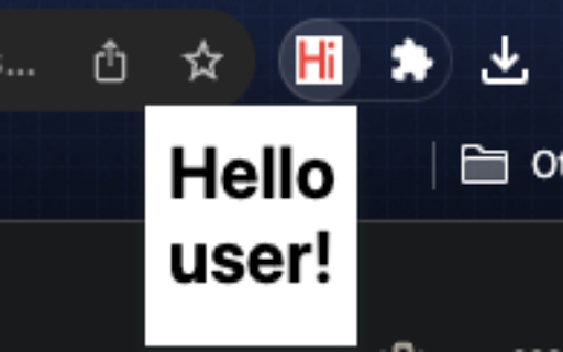 Hello User Extension  from Chrome web store to be run with OffiDocs Chromium online