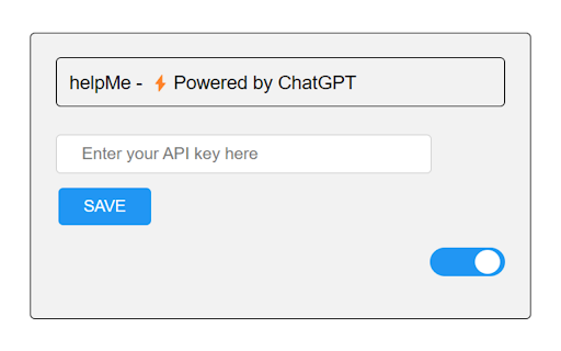 helpMe ⚡Powered by ChatGPT  from Chrome web store to be run with OffiDocs Chromium online