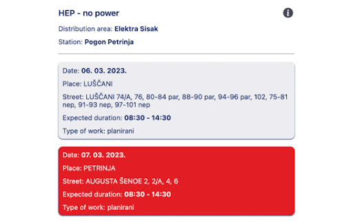 HEP bez struje  from Chrome web store to be run with OffiDocs Chromium online