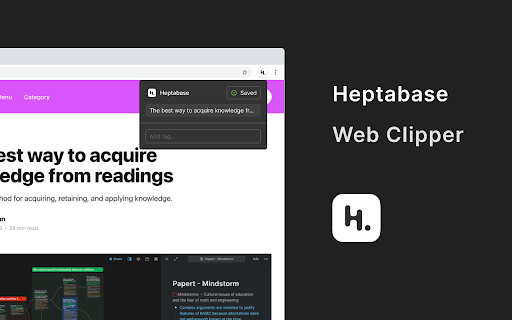 Heptabase Web Clipper  from Chrome web store to be run with OffiDocs Chromium online