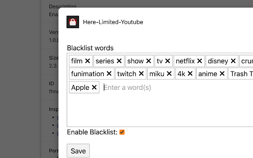 Here Limited Youtube  from Chrome web store to be run with OffiDocs Chromium online