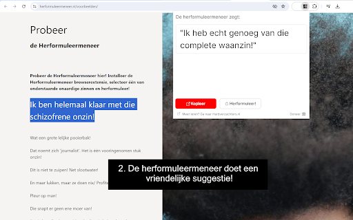 Herformuleermeneer  from Chrome web store to be run with OffiDocs Chromium online