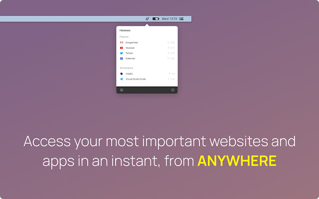 Hermes Quick Access Chrome Extension  from Chrome web store to be run with OffiDocs Chromium online