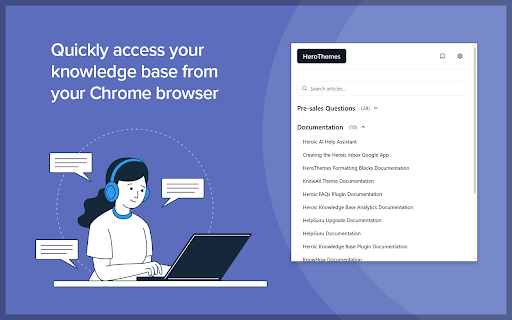 Heroic KB WordPress Knowledge Base  from Chrome web store to be run with OffiDocs Chromium online