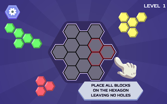 Hex Blocks Puzzle dal negozio web di Chrome da eseguire con OffiDocs Chromium online