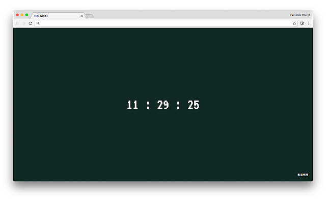 Hex clock  from Chrome web store to be run with OffiDocs Chromium online