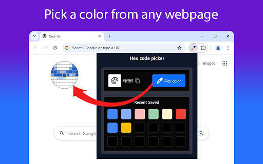 Hex code picker  from Chrome web store to be run with OffiDocs Chromium online