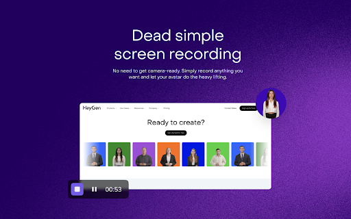 HeyGen Screen Recorder  Capture – Record, Edit  Share Without a Camera  from Chrome web store to be run with OffiDocs Chromium online