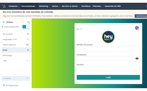 HeyNow HubSpot  from Chrome web store to be run with OffiDocs Chromium online