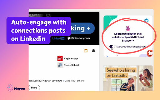 Heyou for Linkedin | Auto Like on Linkedin from Chrome web store to be run with OffiDocs Chromium online Heyou for Linkedin | Auto Like on Linkedin from Chrome web store to be run with OffiDocs Chromium online