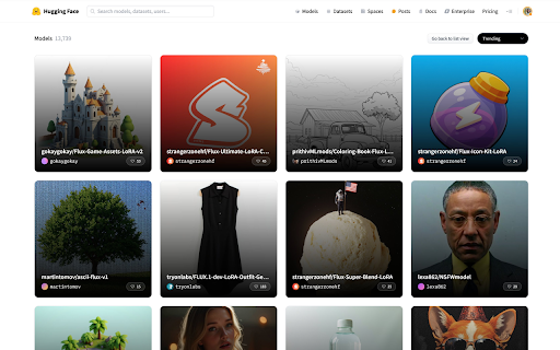 HF Hub Gallery View  from Chrome web store to be run with OffiDocs Chromium online