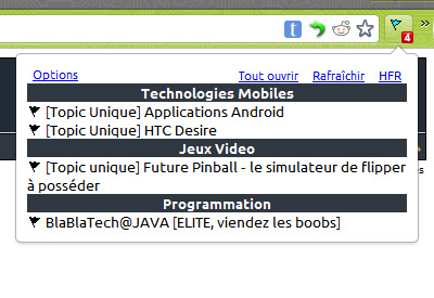 HFR Mes sujets  from Chrome web store to be run with OffiDocs Chromium online