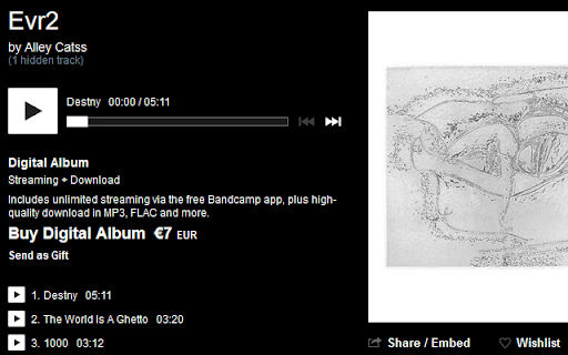 Hidden Bandcamp Tracks  from Chrome web store to be run with OffiDocs Chromium online