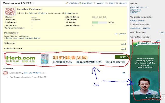 Hide Advertisements  from Chrome web store to be run with OffiDocs Chromium online