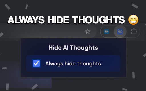Hide AI Thoughts  from Chrome web store to be run with OffiDocs Chromium online