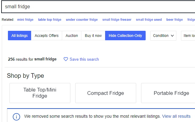 Hide Collection Only Button for eBay  from Chrome web store to be run with OffiDocs Chromium online