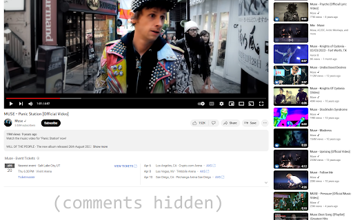 Hide Comments on YouTube  from Chrome web store to be run with OffiDocs Chromium online