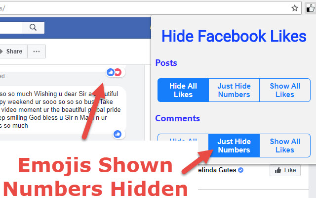Hide Facebook Likes  from Chrome web store to be run with OffiDocs Chromium online
